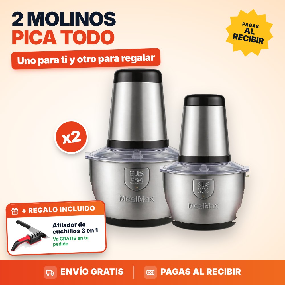 2 Molinos Pica Todo + afilador de regalo [kit-molinos]