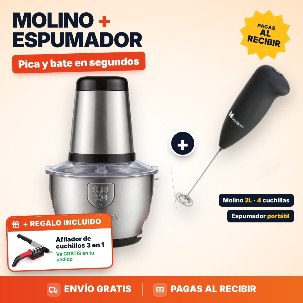 Molino + Espumador + afilador de regalo [kit-espumador]