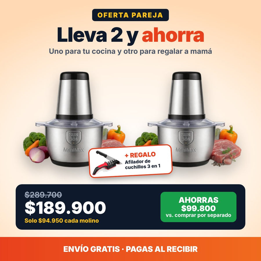 Molino Pica Todo 2 Litros – Acero Inoxidable, 4 Cuchillas