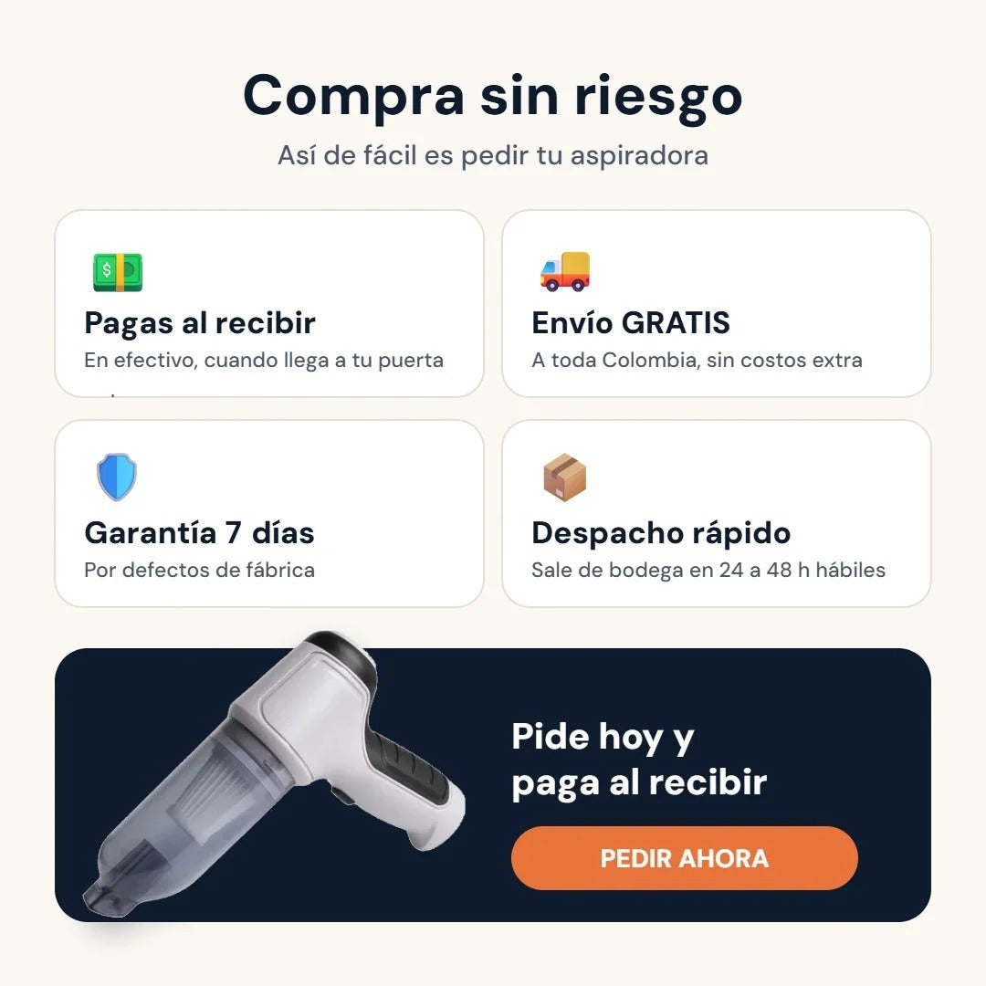 Pago contra entrega, envío gratis y garantía de 7 días